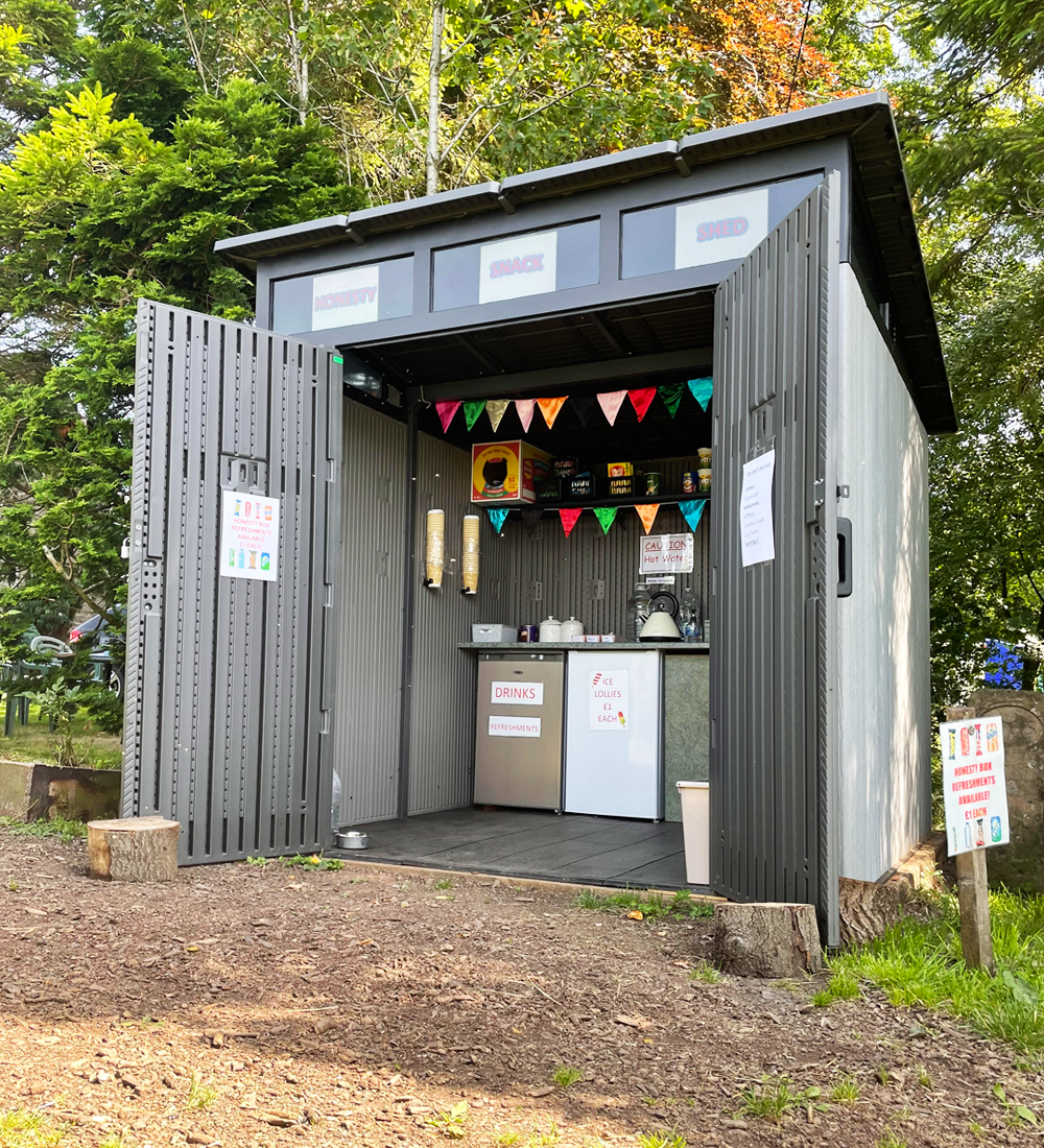 Honesty Snack Shed at Coombe Crag campsite